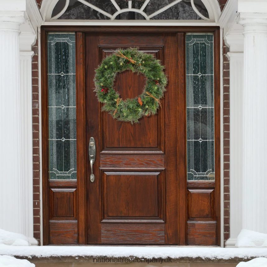 Greenery | National Tree Company 24\ Glistening Pine Prelit Wreath F2L4F247
